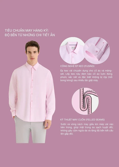 Áo Sơ Mi Tay Dài RainShield™ Trượt Nước Siêu Bền Nhẹ The Minimalist 024 Xám Nhạt