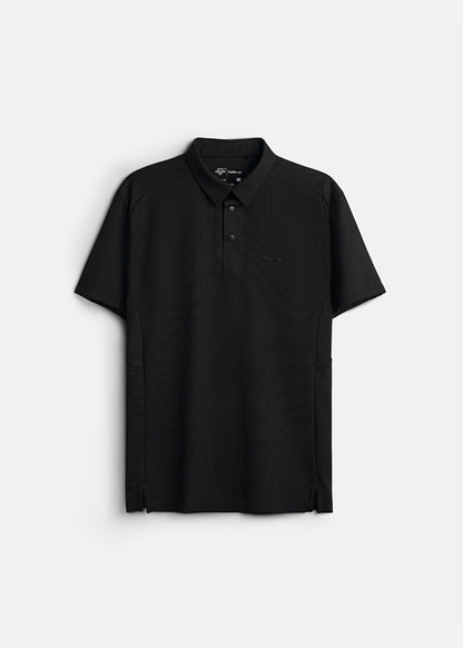Áo Thun Cổ Polo FlexFit™ Vải Waffle Siêu Co Giãn The Minimalist 029 Màu Đen 99 Dáng Ôm Vừa F2