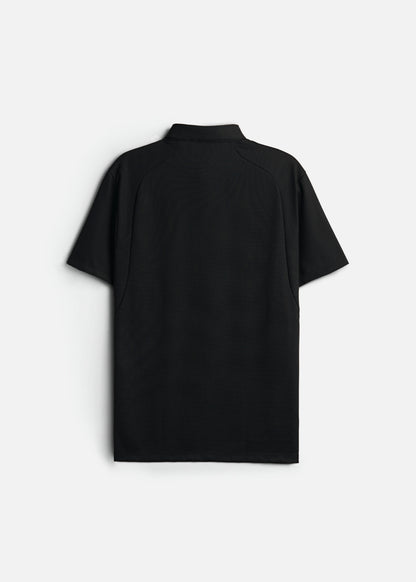 Áo Thun Cổ Polo FlexFit™ Vải Waffle Siêu Co Giãn The Minimalist 029 Màu Đen 99 Dáng Ôm Vừa F2