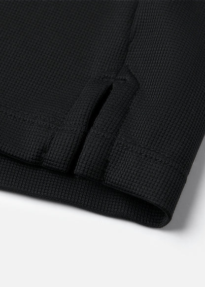 Áo Thun Cổ Polo FlexFit™ Vải Waffle Siêu Co Giãn The Minimalist 029 Màu Đen 99 Dáng Ôm Vừa F2
