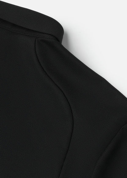 Áo Thun Cổ Polo FlexFit™ Vải Waffle Siêu Co Giãn The Minimalist 029 Màu Đen 99 Dáng Ôm Vừa F2