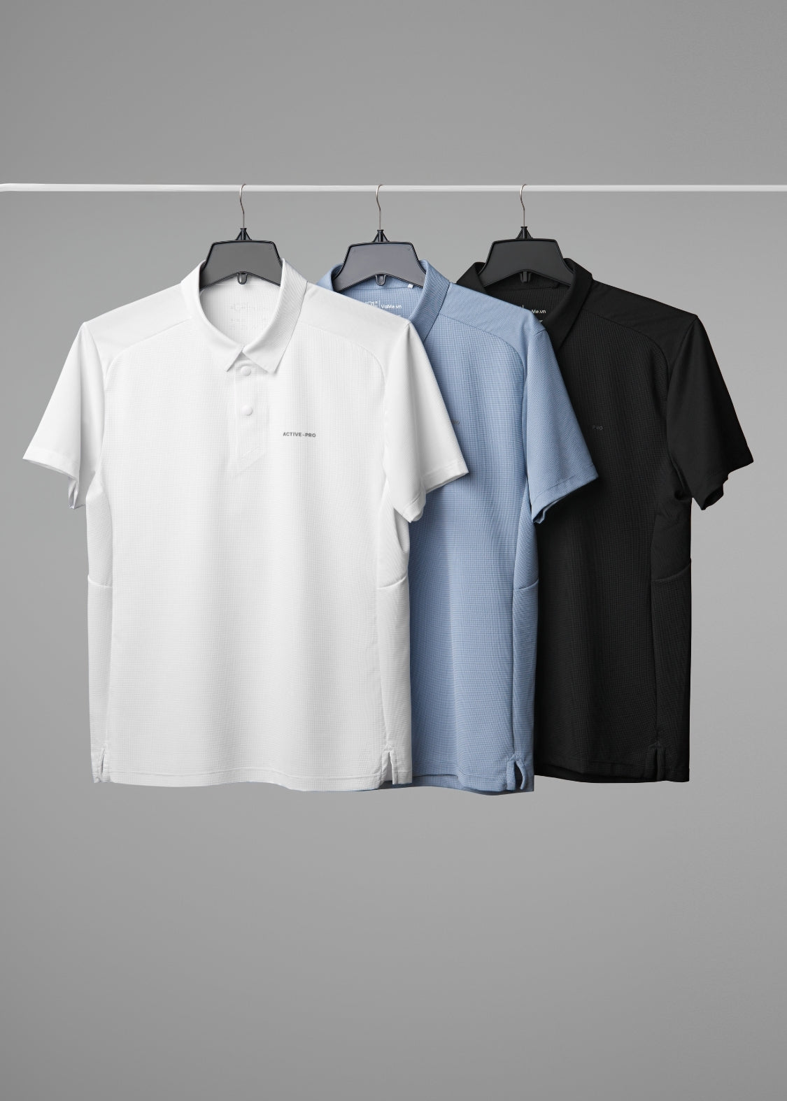 Áo Thun Cổ Polo FlexFit™ Vải Waffle Siêu Co Giãn The Minimalist 029 Màu Đen 99 Dáng Ôm Vừa F2