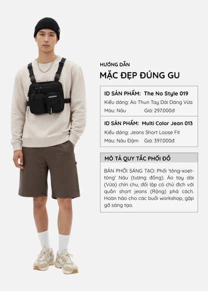 Quần Jean Short Loose Fit Nhiều Túi Multi Color Jean 013 Nâu Đậm