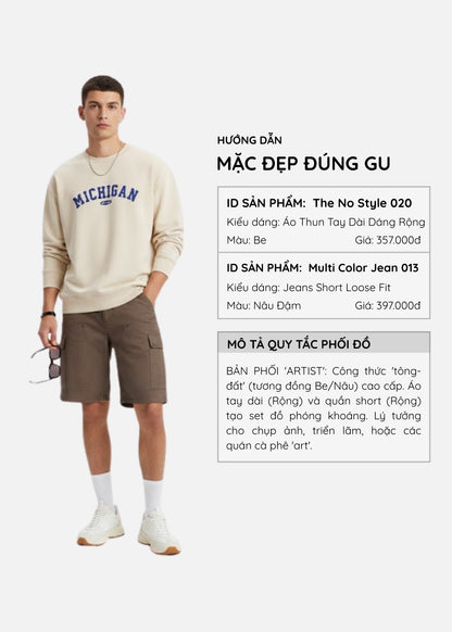 Áo Thun Sweater Cotton Giữ Ấm The No Style 020 Be