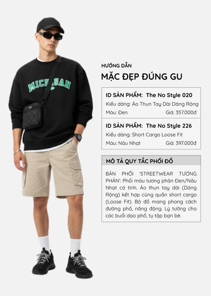 Áo Thun Sweater Cotton Giữ Ấm The No Style 020 Đen