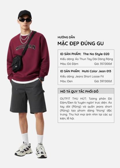 Quần Jean Short Loose Fit Nhiều Túi Multi Color Jean 013 Đen