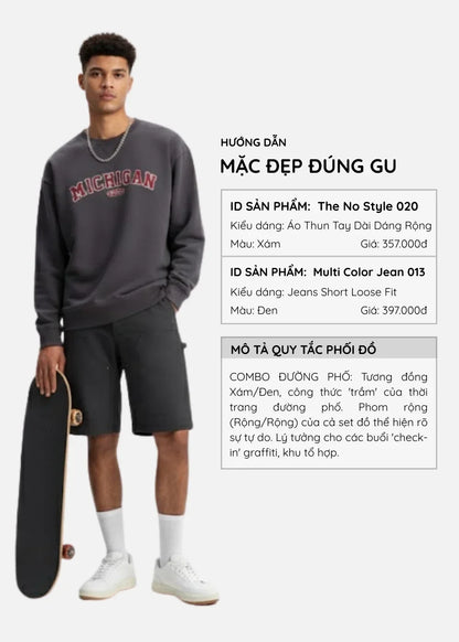 Áo Thun Tay Dài CloudTouch™ Mềm Mịn The No Style 020 Xám