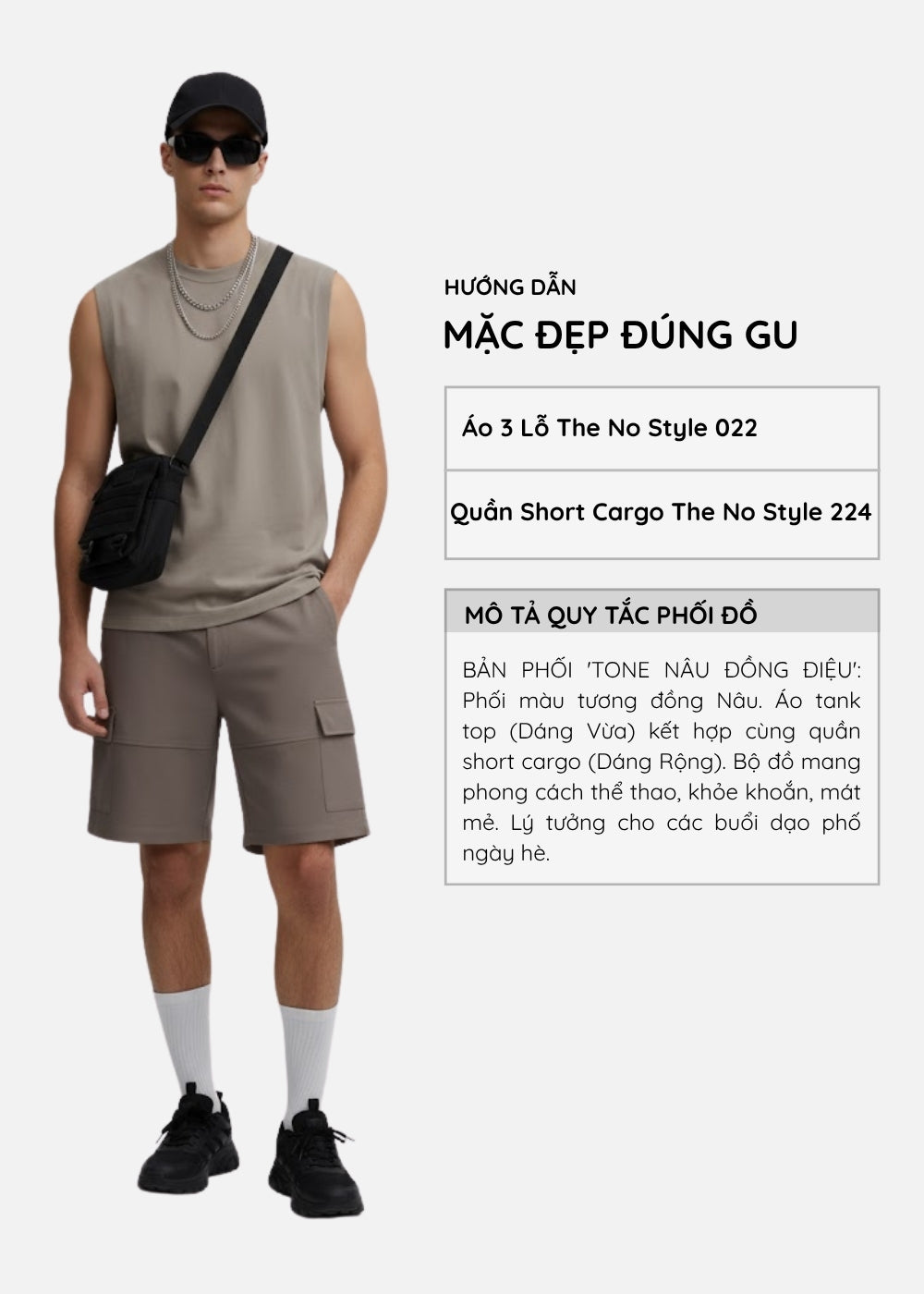 Áo Thun 3 Lỗ FlexFit™ Cotton Thoáng Da The No Style 022 Màu Nâu Dáng Ôm Vừa F2