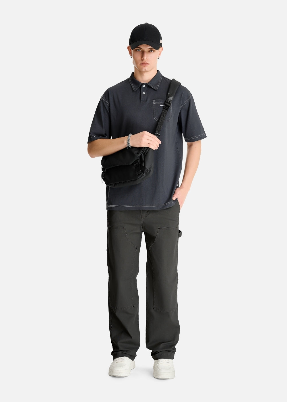 Áo Polo Cotton Thoáng Khí The No Style 027 Xám Đậm