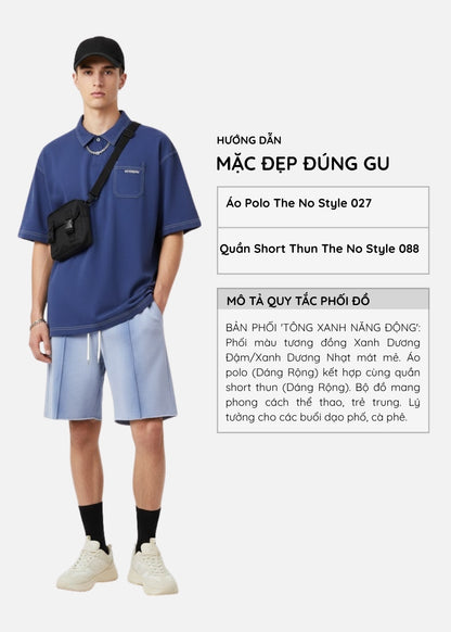 Quần Đùi Thun CloudTouch™ Mềm Mịn In Chuyển Màu The No Style 088 Màu Xanh Dương Nhạt Dáng Rộng Rãi F4