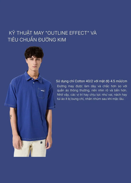 Áo Polo Cotton Co Giãn Thoải Mái FlexFit™ Điểm Nhấn Chỉ Nổi The No Style 027 Màu Nâu Dáng Rộng Rãi F4