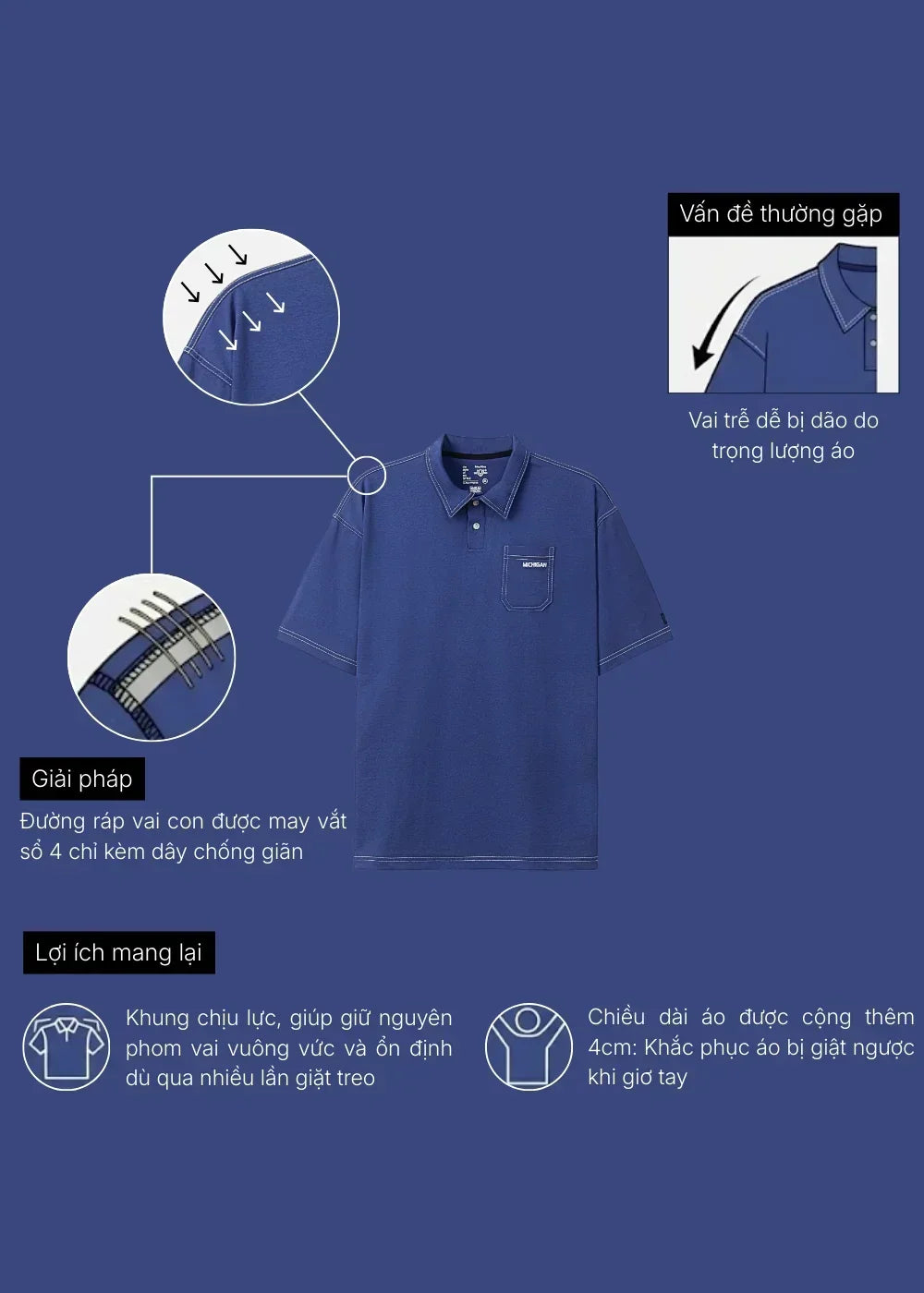 Áo Polo Cotton Co Giãn Thoải Mái FlexFit™ Điểm Nhấn Chỉ Nổi The No Style 027 Màu Nâu Dáng Rộng Rãi F4