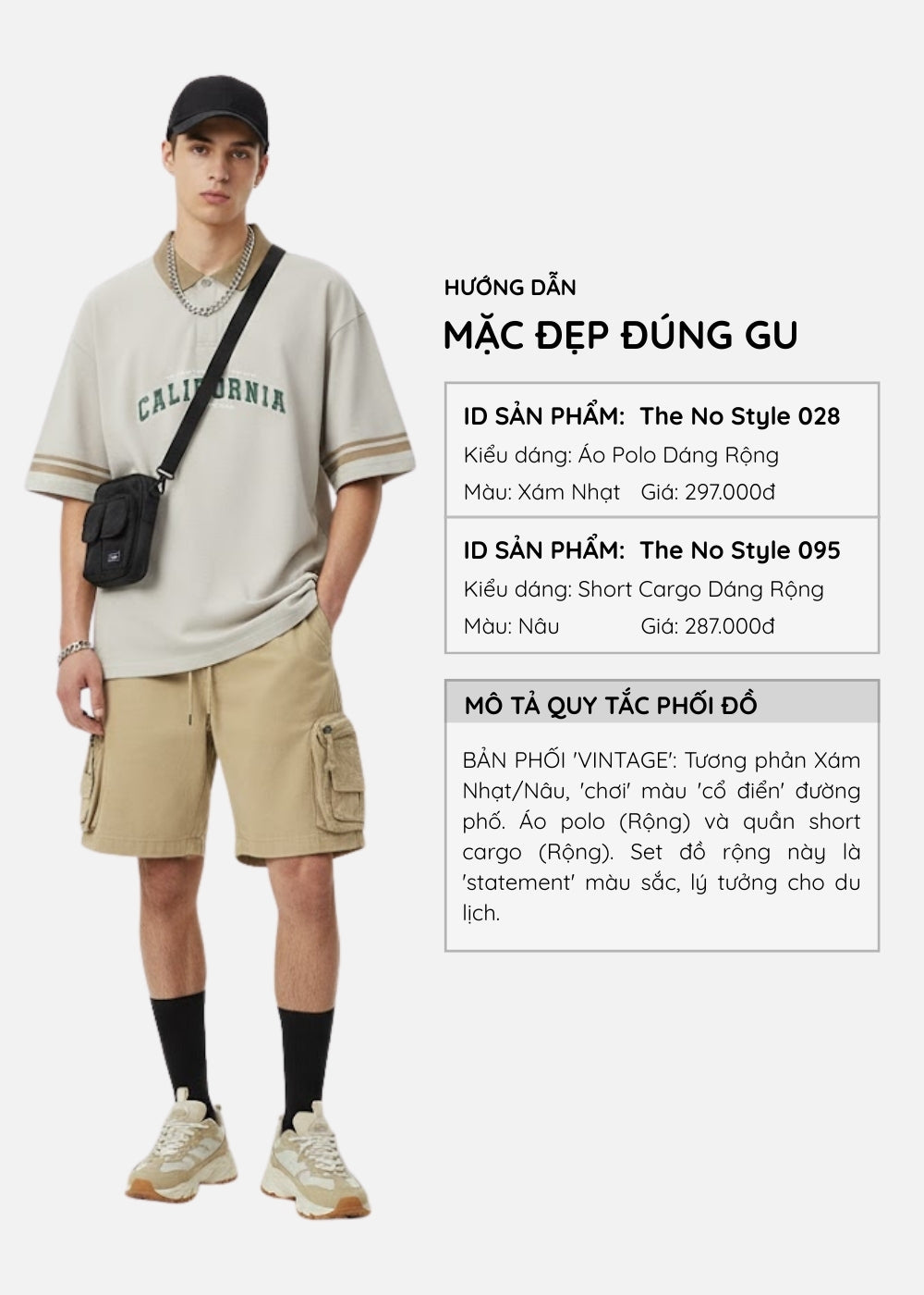 Quần Short Cargo 7 Inch Kaki Bền The No Style 095 Nâu