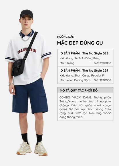 Quần Short Cargo Kaki Co Giãn The No Style 229 Xanh Dương Đậm