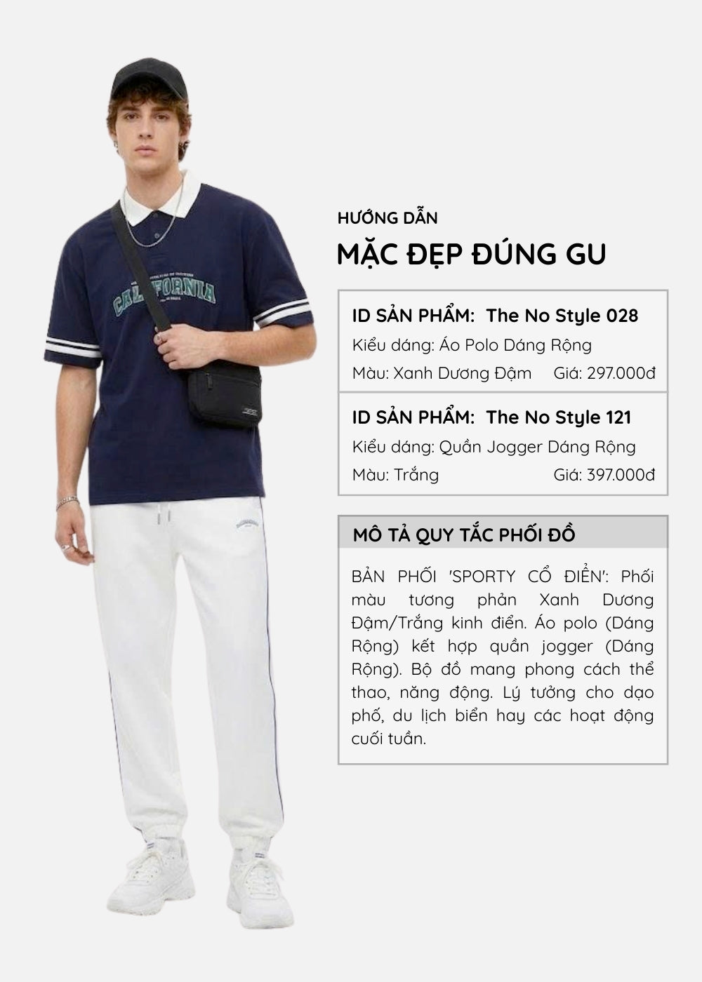 Quần Jogger Cotton Co Giãn The No Style 121 Trắng