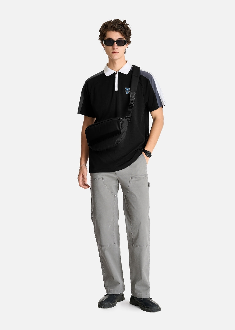 Áo Polo Cổ Khóa Kéo The No Style 029 Đen