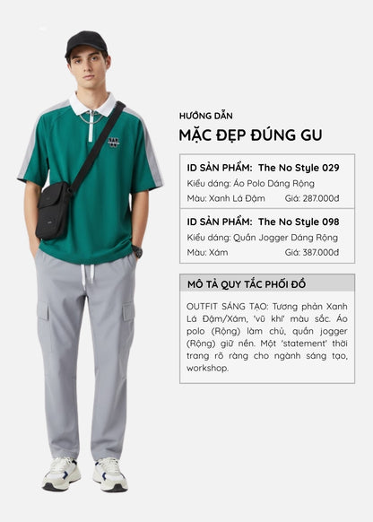 Quần Dù Cargo Nhẹ Co Giãn The No Style 098 Xám