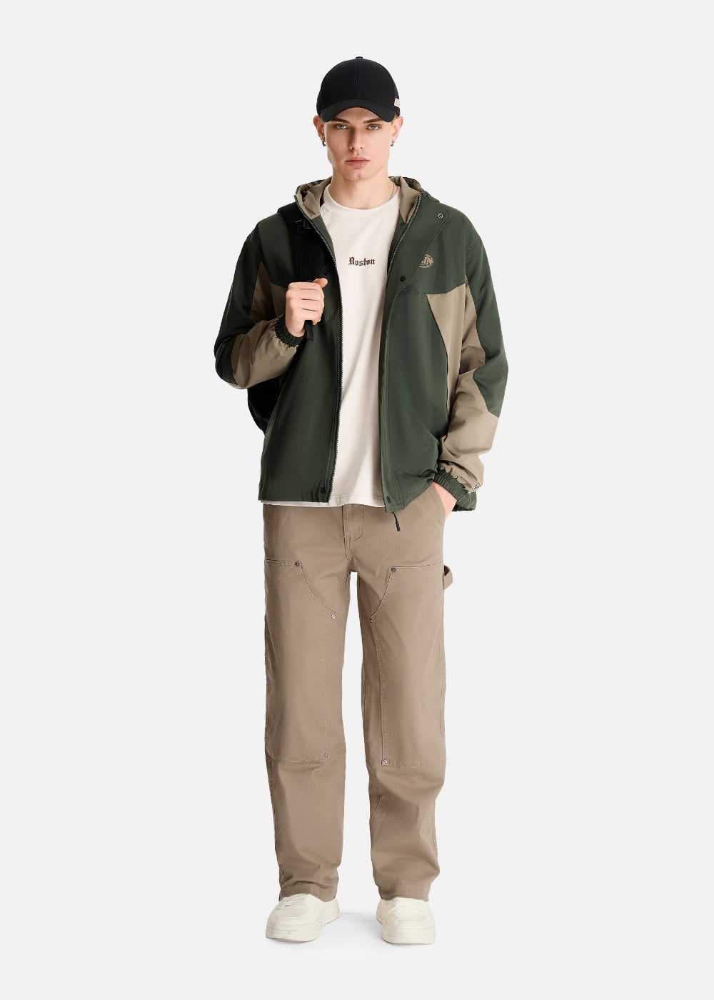 Áo Khoác Gió Phối Màu 2 Lớp Thoáng Khí The No Style 052 Xanh Lá Đậm