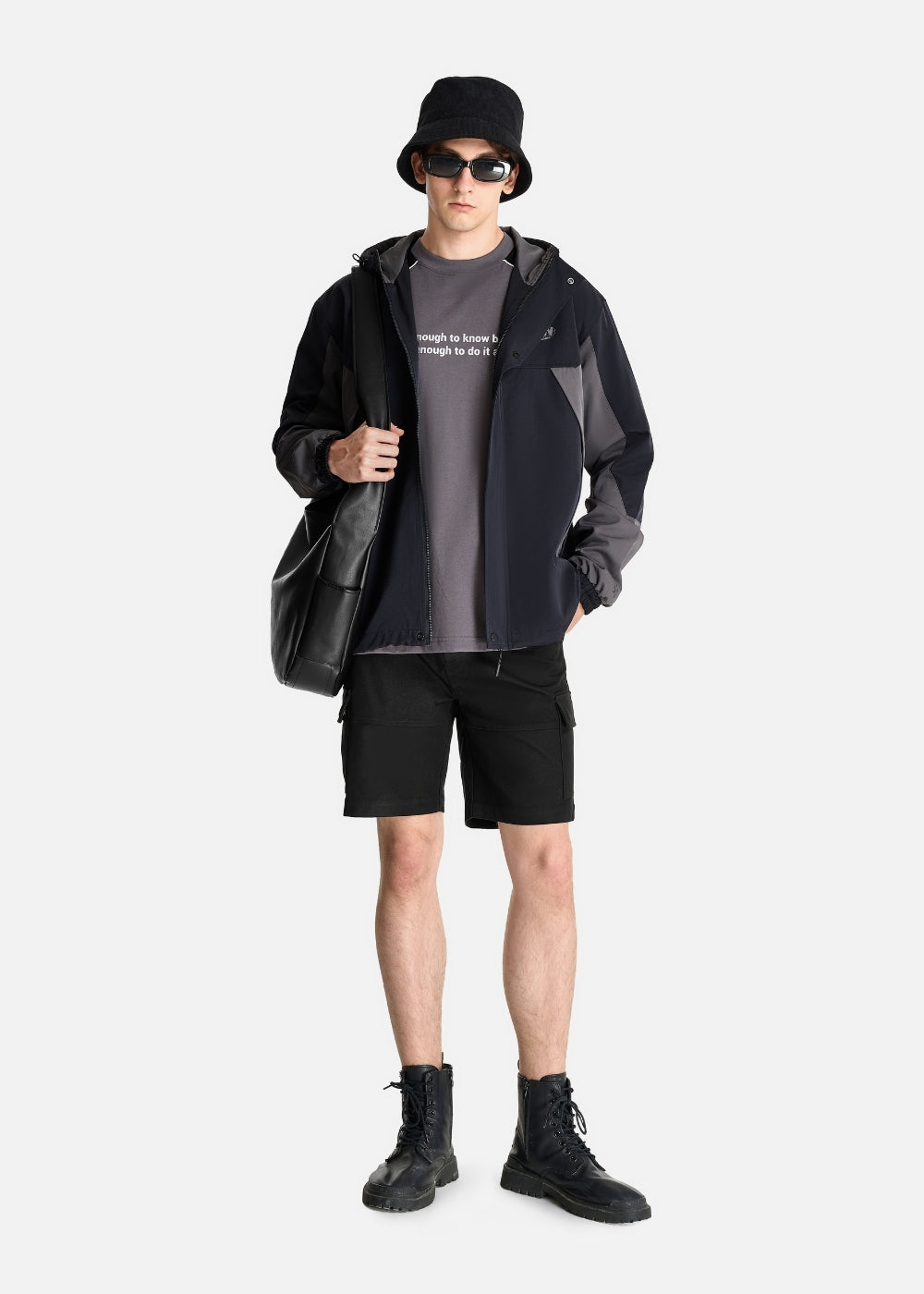 Quần Short Cargo Ít Nhăn The No Style 224 Đen