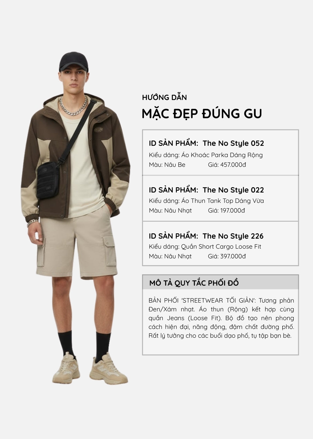 Áo Thun 3 Lỗ Basic Mềm Mại Thoáng Mát The No Style 022 Nâu Nhạt