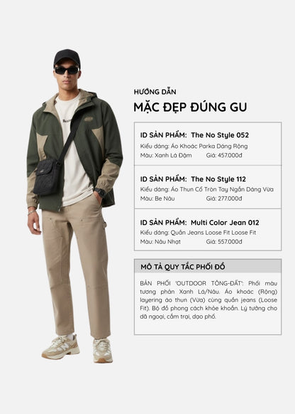 Áo Khoác Gió Phối Màu 2 Lớp Thoáng Khí The No Style 052 Xanh Lá Đậm