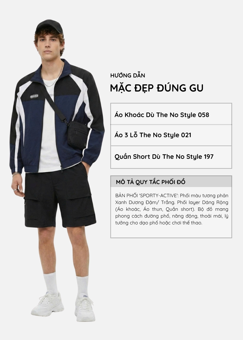 Quần Đùi Dù RainShield™ Trượt Nước Lưng Phối Thun Co Giãn The No Style 197 Màu Đen Dáng Rộng Rãi F4