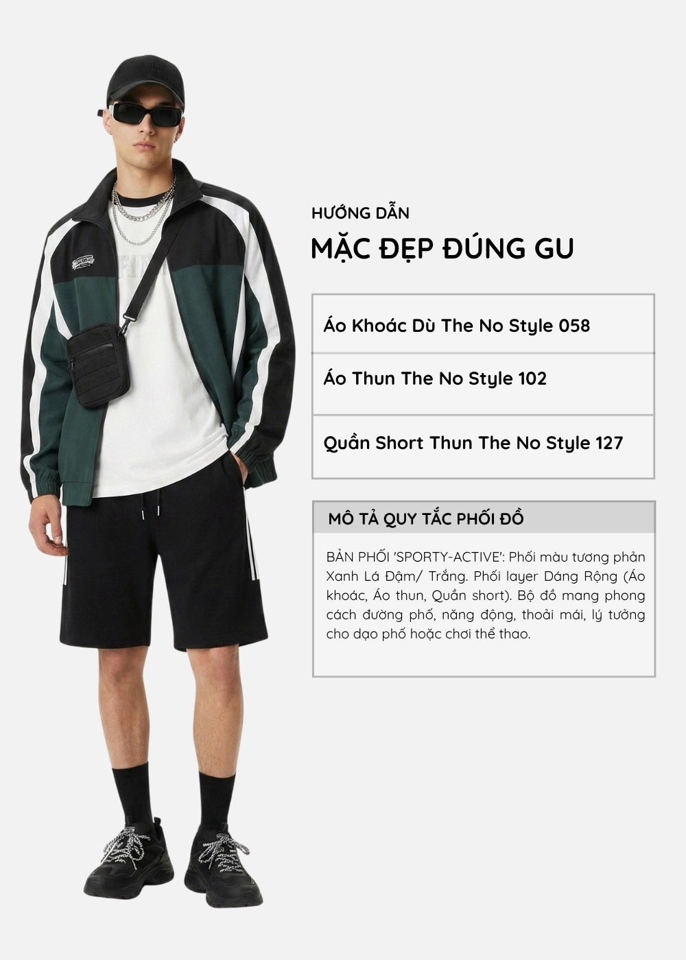 Quần Đùi Thun Năng Động CloudTouch™ Vải Dệt Hai Mặt Dày Dặn Cực Êm The No Style 127 Màu Đen Dáng Rộng Rãi F4