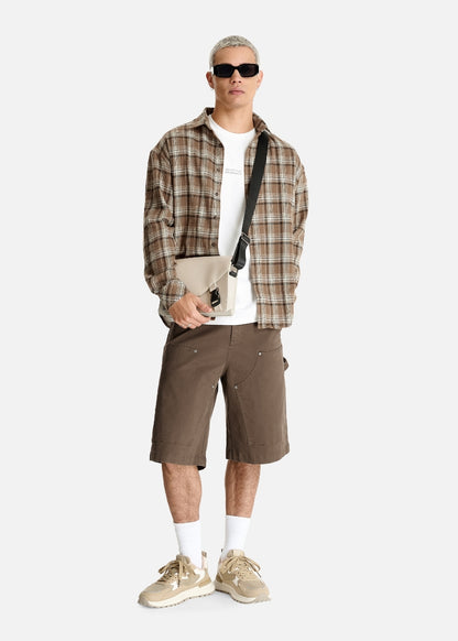 Áo Sơ Mi Khoác Caro Mềm Mịn The No Style 062 Nâu