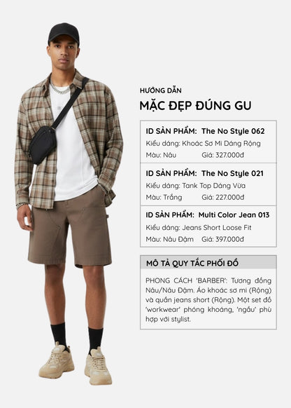 Áo Sơ Mi Khoác Caro Mềm Mịn The No Style 062 Nâu