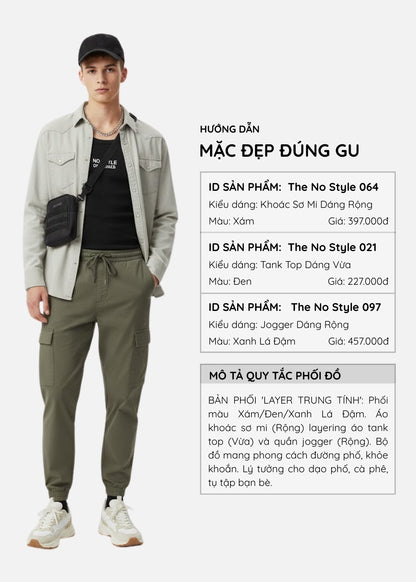 Áo Sơ Mi Khoác Kaki Co Giãn The No Style 064 Xám