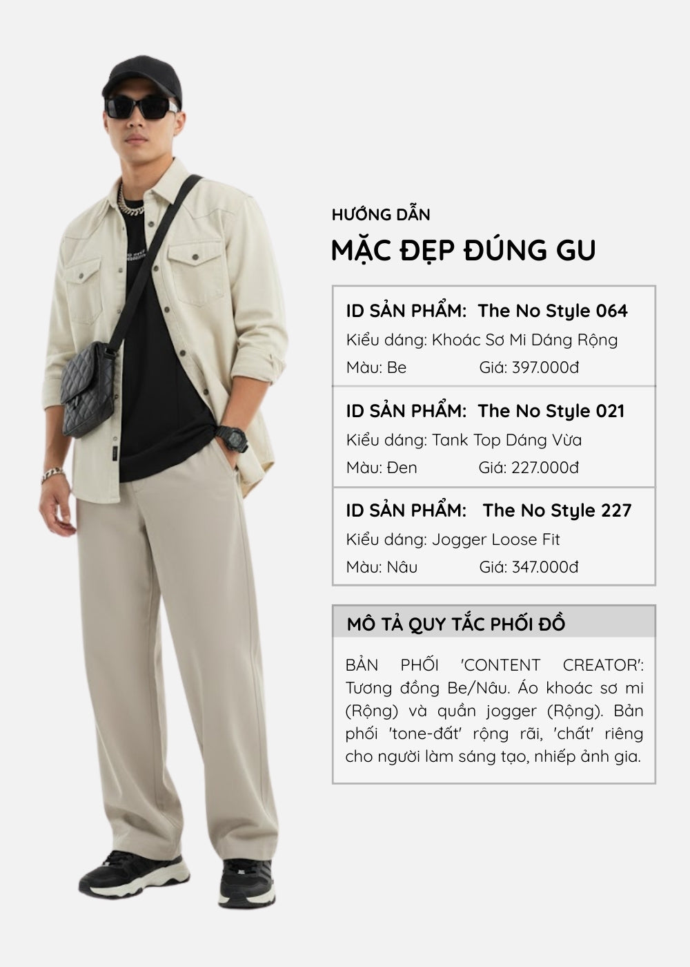 Quần Jogger Nhẹ Vải Hiệu Ứng The No Style 227 Nâu