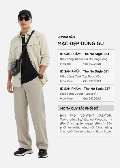Quần Jogger Nhẹ Vải Hiệu Ứng The No Style 227 Nâu