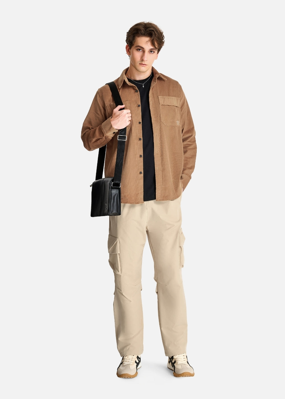 Áo Sơ Mi Khoác Corduroy Ít Nhăn The No Style 065 Nâu