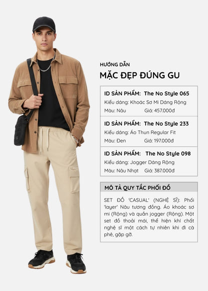 Áo Sơ Mi Khoác Corduroy Ít Nhăn The No Style 065 Nâu