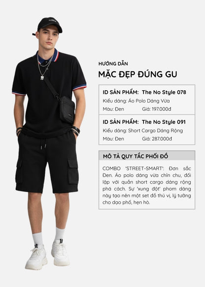 Áo Polo Pique Mềm Mại Thoáng Mát The No Style 078 Đen