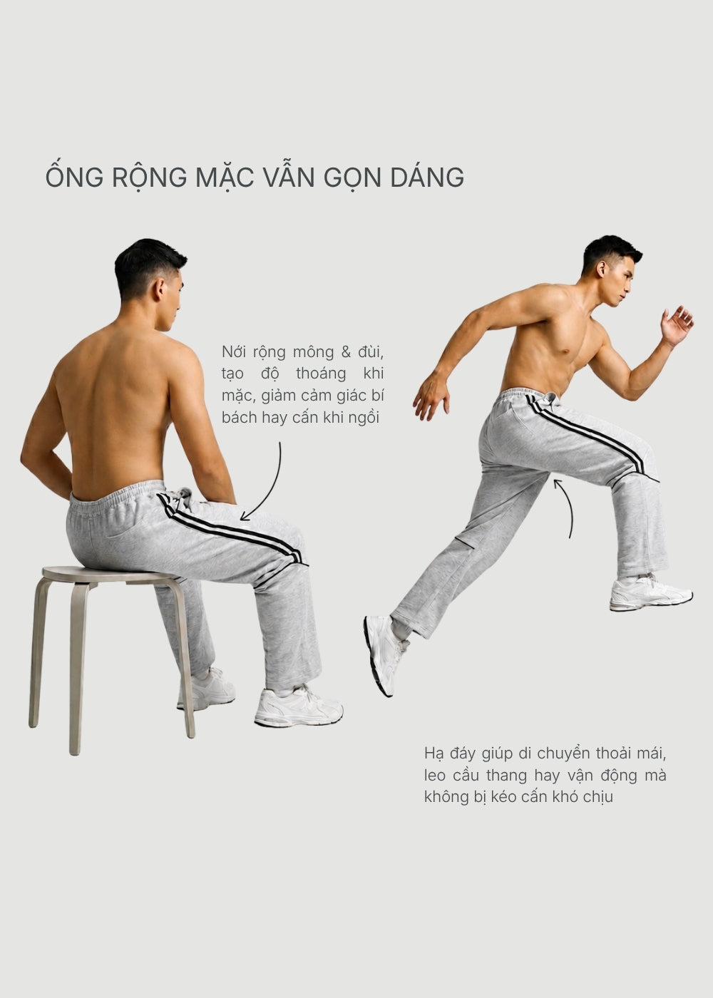 Quần Thun Bo Ống CloudTouch™ Co Giãn, Điều Chỉnh Được Độ Rộng Ống The No Style 096 Màu Đen Dáng Rộng Rãi F4