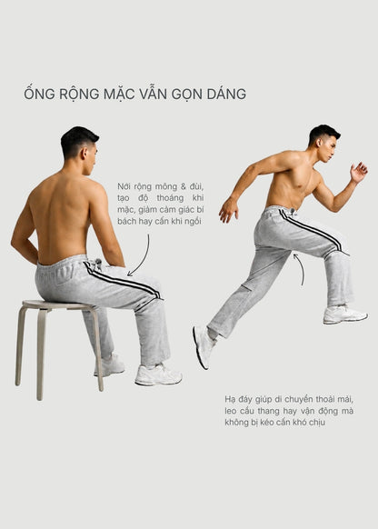 Quần Thun Bo Ống CloudTouch™ Co Giãn, Điều Chỉnh Được Độ Rộng Ống The No Style 096 Màu Đen Dáng Rộng Rãi F4