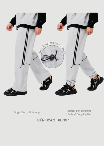Quần Thun Bo Ống CloudTouch™ Co Giãn, Điều Chỉnh Được Độ Rộng Ống The No Style 096 Màu Đen Dáng Rộng Rãi F4