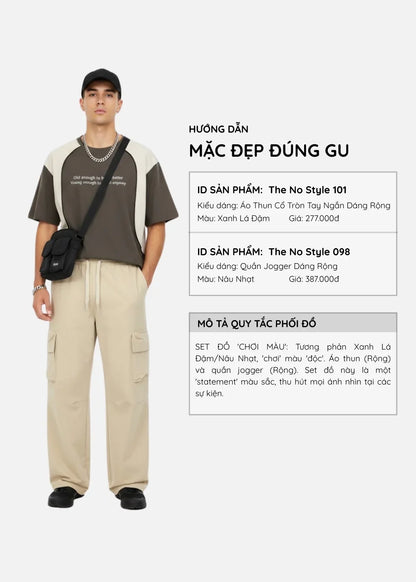 Áo Thun Cổ Tròn Tay Ngắn FlexFit™ Co Giãn Raglan The No Style 101 Xanh Lá Đậm