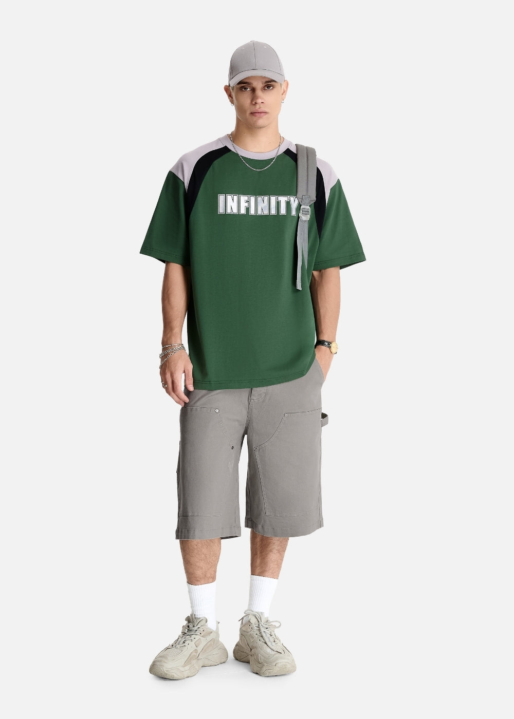 Áo Thun Cotton Mềm Mịn Phối Màu The No Style 102 Xanh Lá Đậm