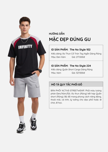 Quần Short Cargo Ít Nhăn The No Style 224 Xám