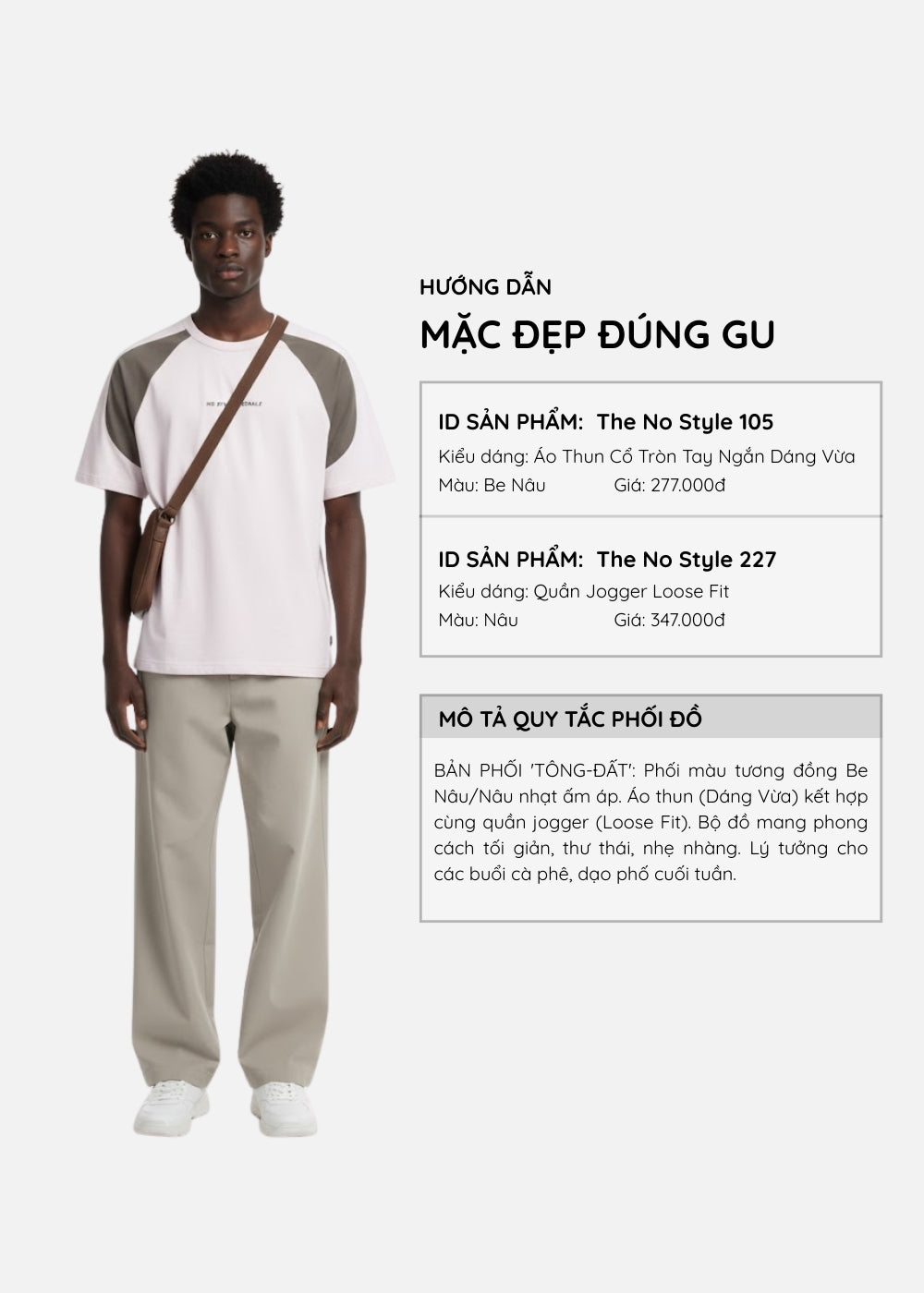 Áo Thun Raglan Cotton Phối Màu The No Style 105 Be Nâu