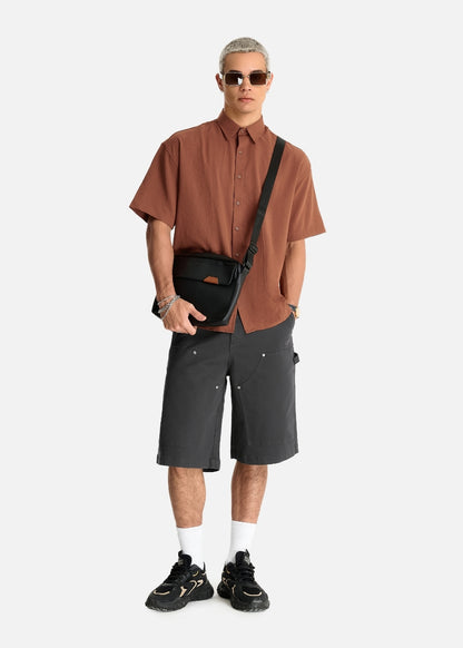 Áo Sơ Mi Hiệu Ứng Linen Ít Nhăn The No Style 117 Nâu Đậm