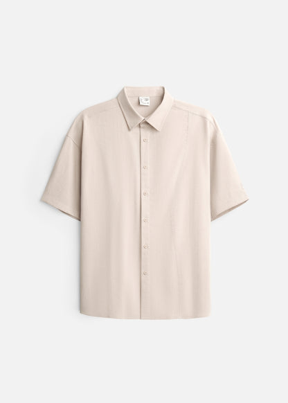 Áo Sơ Mi Tay Ngắn AirDry™ Thoáng Khí Ít Nhăn The No Style 117 Nâu Nhạt