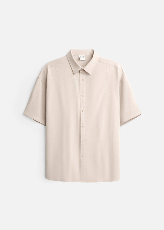 Áo Sơ Mi Tay Ngắn AirDry™ Thoáng Khí Ít Nhăn The No Style 117 Nâu Nhạt