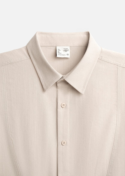 Áo Sơ Mi Tay Ngắn AirDry™ Thoáng Khí Ít Nhăn The No Style 117 Nâu Nhạt