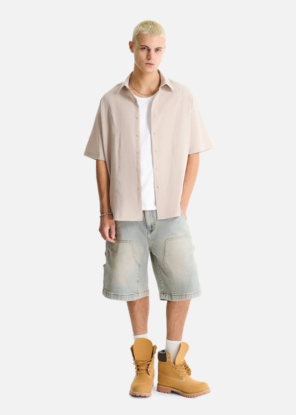 Áo Sơ Mi Tay Ngắn AirDry™ Thoáng Khí Ít Nhăn The No Style 117 Nâu Nhạt