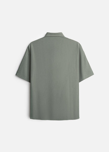 Áo Sơ Mi Tay Ngắn AirDry™ Hiệu Ứng Linen Thoáng Khí The No Style 117 Xanh Lá Đậm