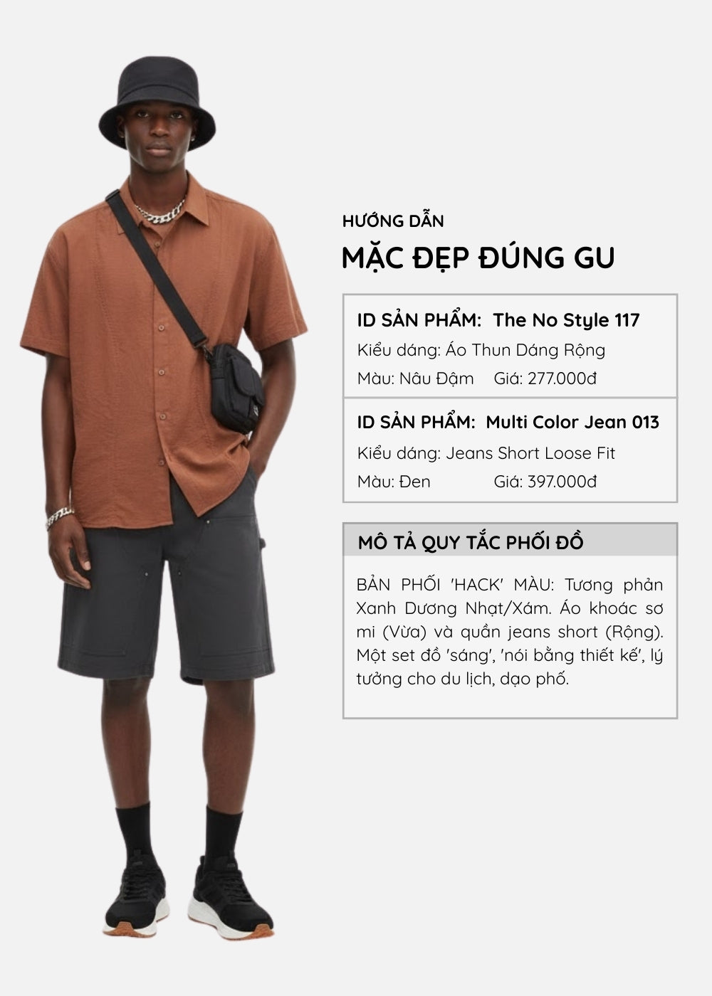 Áo Sơ Mi Hiệu Ứng Linen Ít Nhăn The No Style 117 Nâu Đậm