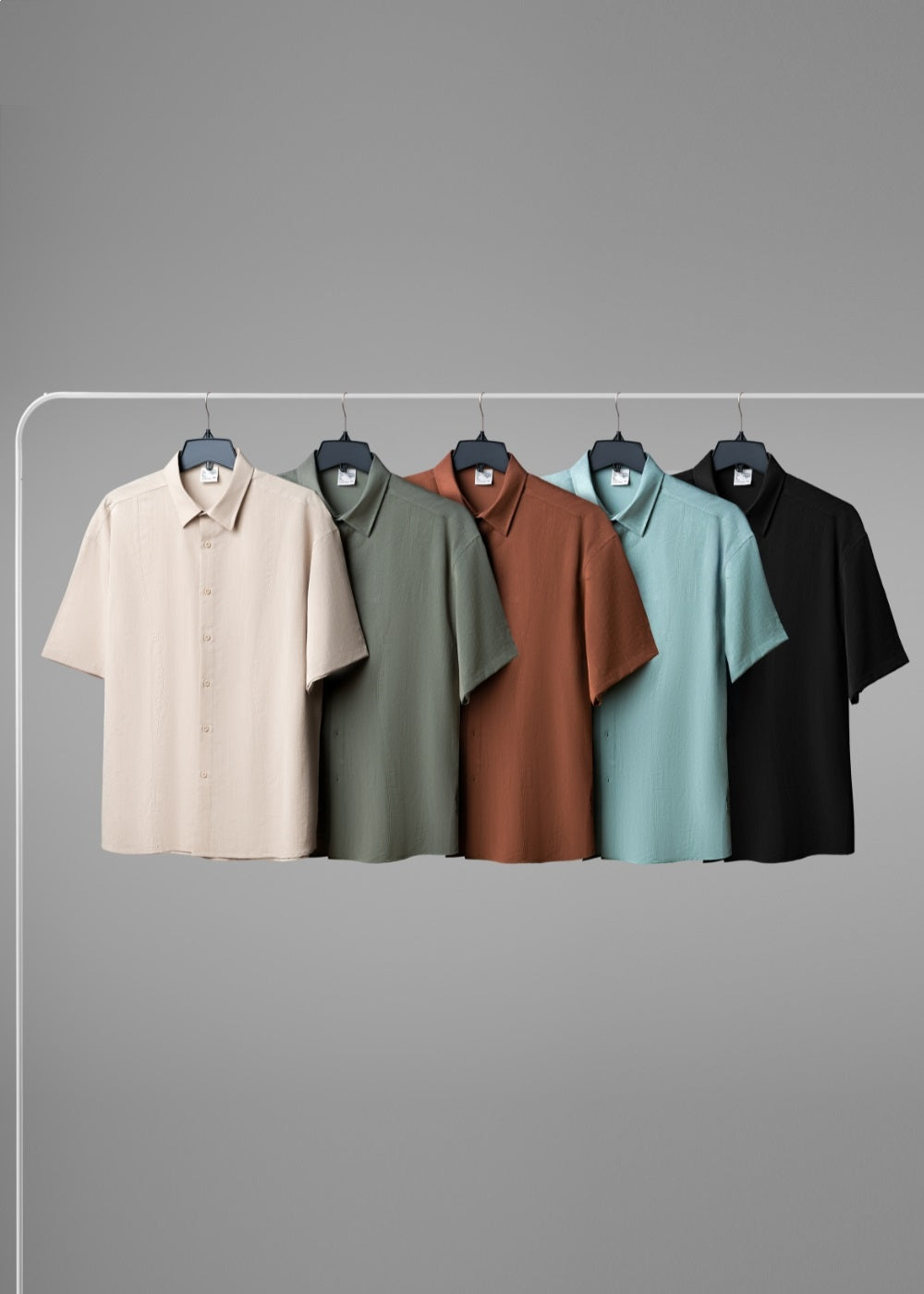 Áo Sơ Mi Tay Ngắn AirDry™ Thoáng Khí Ít Nhăn The No Style 117 Nâu Nhạt